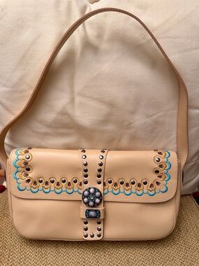 Sharif Studio vintage Western shoulder bag Purse Studded Embroidered.